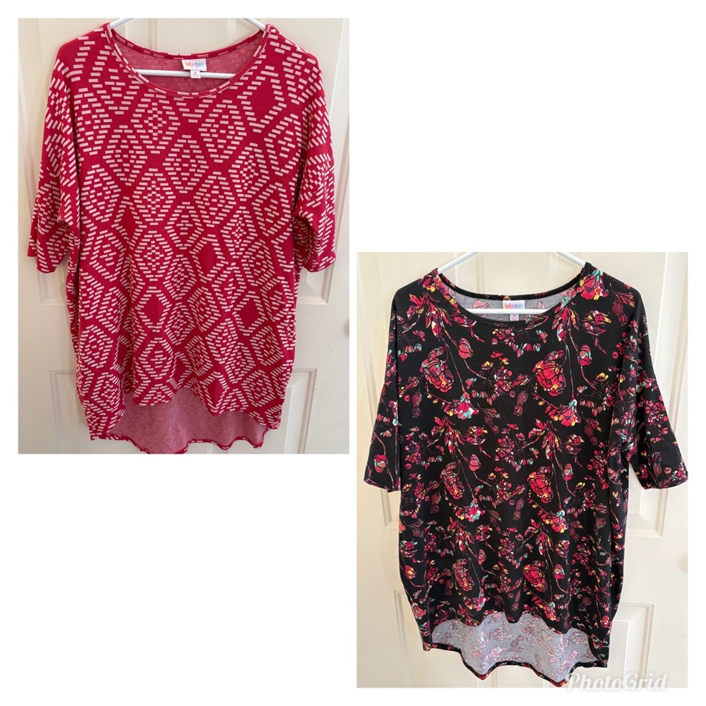 LuLaRoe Irma Tunic Bundle (2 Tops) Size Medium – Floral & Pink